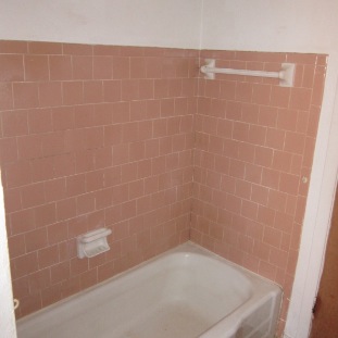 Bath tub with tile surround
